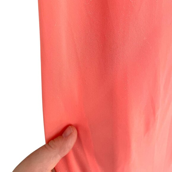 Vintage Y2K Suzanne Grae Slip Midi Dress M Cowl Neck Peach Sparkle Fairy Core - Picture 3 of 6